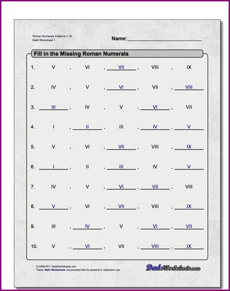 Roman Numerals Worksheet For Year 6 Worksheet Resume Examples