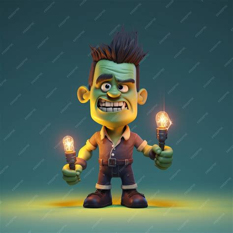 Premium Ai Image Funny Frankenstein Cartoon Character