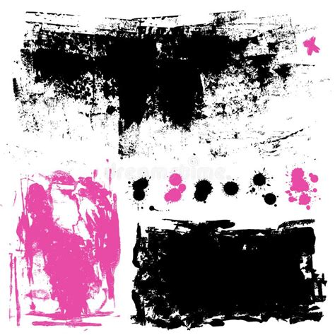 Ink Splatters Grunge Design Elements Collection Stock Illustration