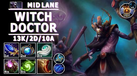 Witch Doctor Mid Lane 7 34 Core WD Play Dota 2 Immortal Gameplay