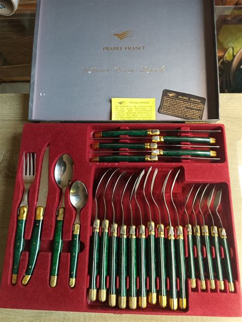 Laguiole Pradel Cutlery Set Bakelite Brass Steel Stainless