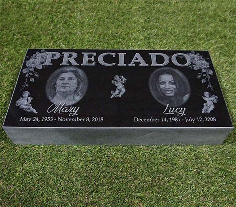 X X Granite Memorial Headstone Flat Grass Marker Etsy Granite