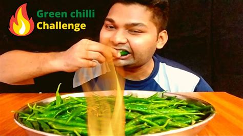 Green Chilli Challenge🔥🔥 Spicy🌶🌶 Youtube