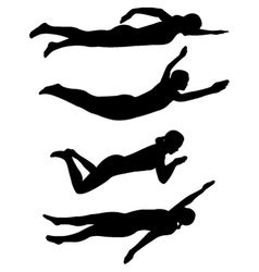 Breaststroke Swimmer Female Outline Silhouette Vector Image