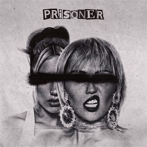 Two Women With Their Faces Covered By Black Tape And The Words Prisoner