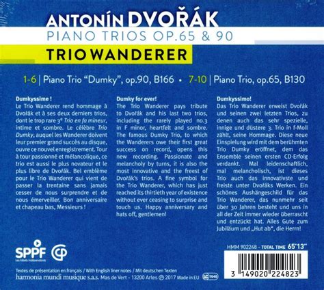 Antonin Dvorak Piano Trios Op Trio Wanderer Trio