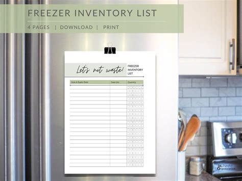 Printable Freezer Inventory Tracker Fridge Inventory Tracker Freezer