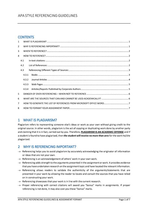 Referencing Guideline 2021 T1 APA STYLE REFERENCING GUIDELINES