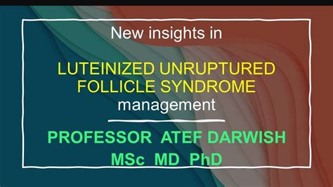 Luteinized Unruptured Follicle LUF New Insights Of Management YouTube