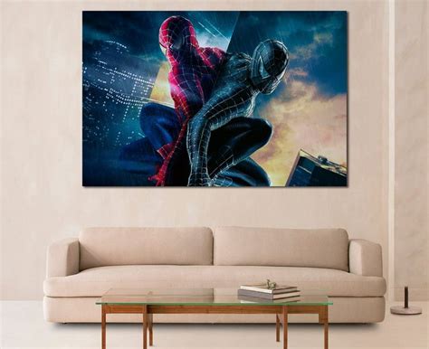 Spider Man Poster Spider Man Print Spider Man Canvas Print Etsy