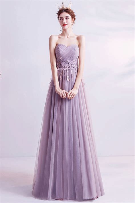 Purple Tulle Lace Long Prom Dress A Line Evening Dress On Storenvy