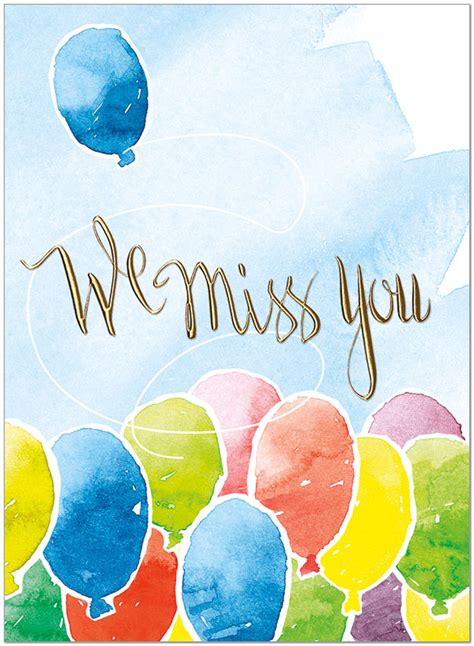 Miss You Balloons Card | Thinking of You Cards | Posty Cards