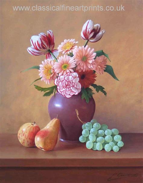 Still Life Oil Paintings By Philip Gerrard Flowers And Fruits Fine