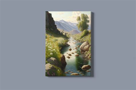 Mountain Art Printable Creek Wall Art Stream Painting - Etsy