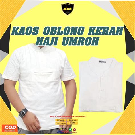 Jual Kaos Oblong Putih Pendek Kerah Haji Umroh Abu Sulthan Dalaman Haji