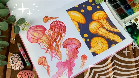 How To Paint Jellyfish With Watercolors Gouache Beginner Friendly