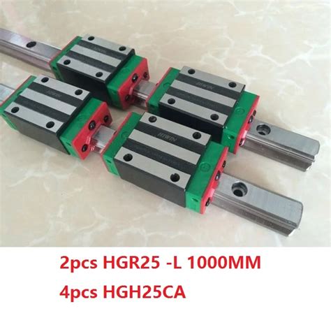 2pcs Hiwin Linear Guide HGR25 1000MM 4pcs HGH25CA Linear Narrow