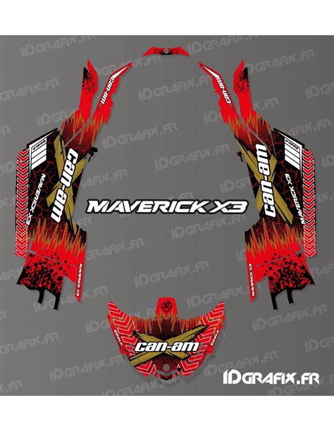 Kit D Coration Cracked Series Rouge Idgrafix Can Am Maverick X