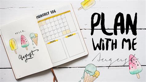 Plan With Me Bullet Journal Setup August Runder Habit Tracker