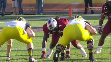 Jadeveon Clowney Hit Vs Michigan Outback Bowl Youtube