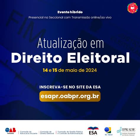 Curso H Brido De Direito Eleitoral Oab S O Jos Dos Pinhais