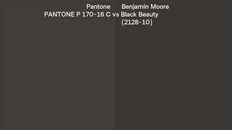 Pantone P 170 16 C Vs Benjamin Moore Black Beauty 2128 10 Side By