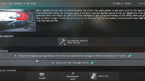 Escape From Tarkov How To Complete Peacekeeper S Your Car Needs A
