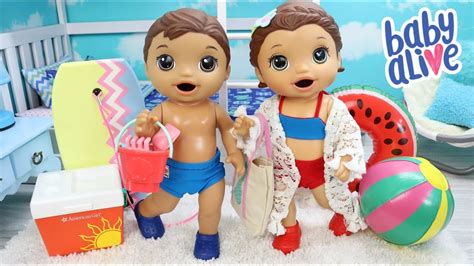 BABY ALIVE GÊMEOS LAURINHA E FELIPINHO VÃO PASSAR O DIA NA PRAIA YouTube