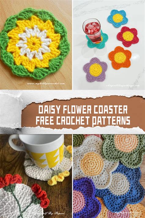 FREE Daisy Flower Coaster Crochet Patterns IGOODideas