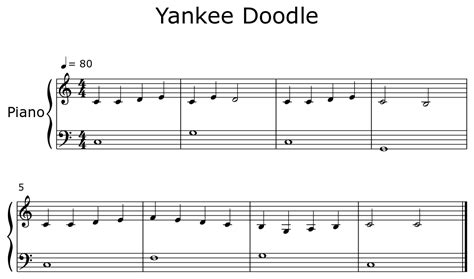 Yankee Doodle - Sheet music for Piano