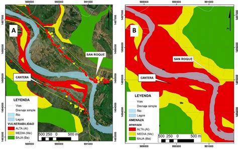 Mapas De Vulnerabilidad A Y Amenaza A Inundaciones B Figure