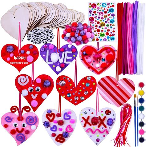 Amazon Winlyn Sets Valentine S Day Diy Assorted Wood Heart