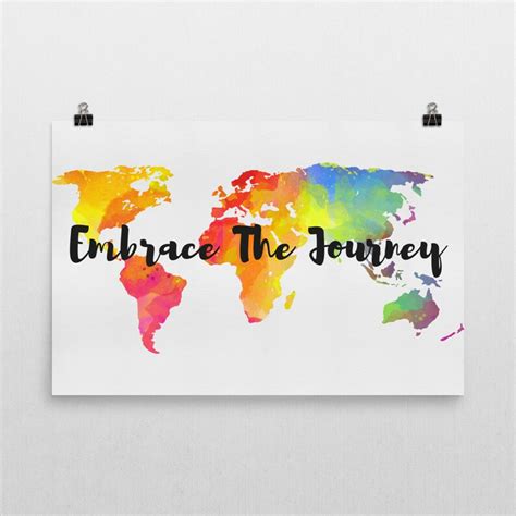 Embrace The Journey Sign Embrace The Journey Art Embrace The Etsy