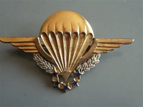 Original Militaire Insigne Brevet De Chuteur Operationnel Dor Cadres