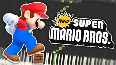 New Super Mario Bros Athletic Theme Piano Tutorial Synthesia Youtube