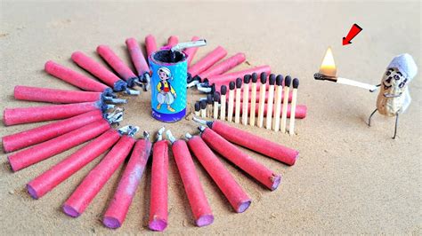 Matchstick Chain Reaction Domino Vs Diwali Crackers Amazing Experiment