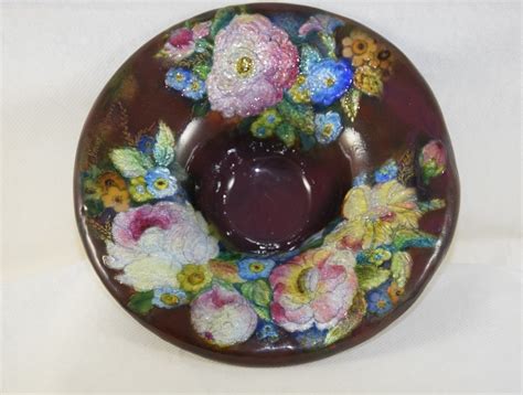 Proantic Camille Faur Enamelled Copper Bowl Floral De