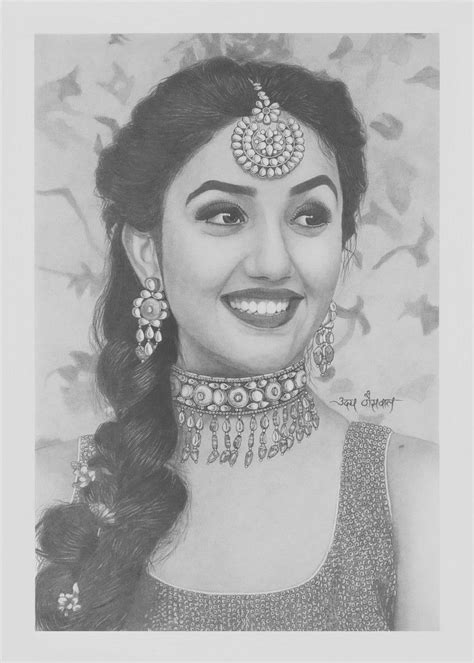 Beautiful Sketch Of Very Talented And Very Beautiful Ashnoor Kaur