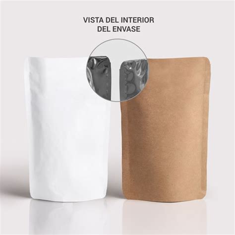 Pack Unidades Envase Doypack Kraft Con Ventana X Cm