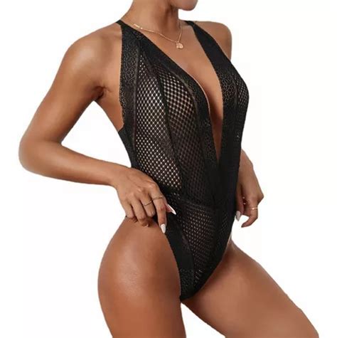 Babydoll De Encaje Transparente Lenceria Mujer Sexy Bralette Meses