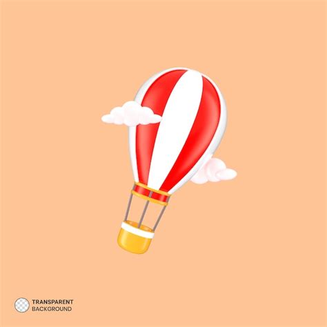 Premium PSD Hot Air Balloon Icon Isolated D Render Illustration