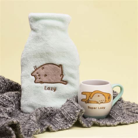 Pusheen Lazy Hot Water Bottle With Cup Elbenwald