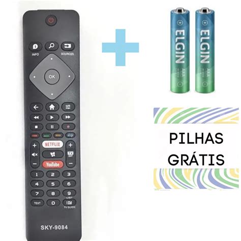 Controle Remoto Smart TV Philips 50PUG6654 78 Netflix Youtube