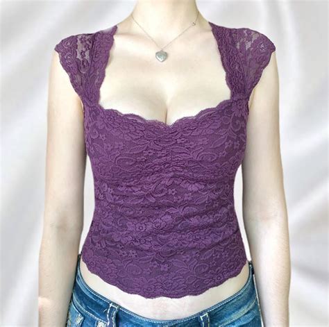 Y2K Dainty Purple Milkmaid Blouse