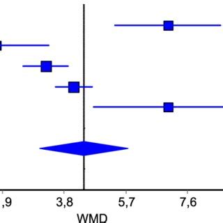 Forest Plot Of Weighted Mean Difference And Confidence Interval Of