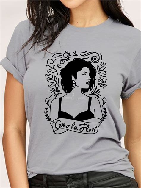 Selena Como La Flor Tshirt Selena Stencil Shirt Selena Quintanilla