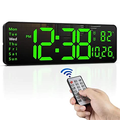 Zgrmbo Large Digital Wall Clock With Remote Large Display Led Wall