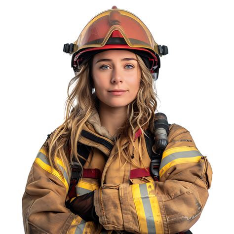 Female Firefighter On Isolated Transparent Background 44274128 Png