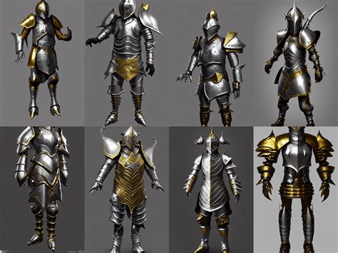 Render Of Awesome Unusual Fantasy Armor Silver With Stable Diffusion