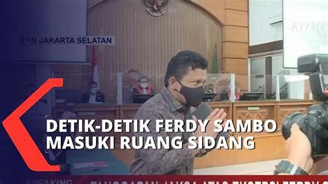 Pakai Batik Cokelat Begini Gaya Ferdy Sambo Masuki Ruang Sidang YouTube